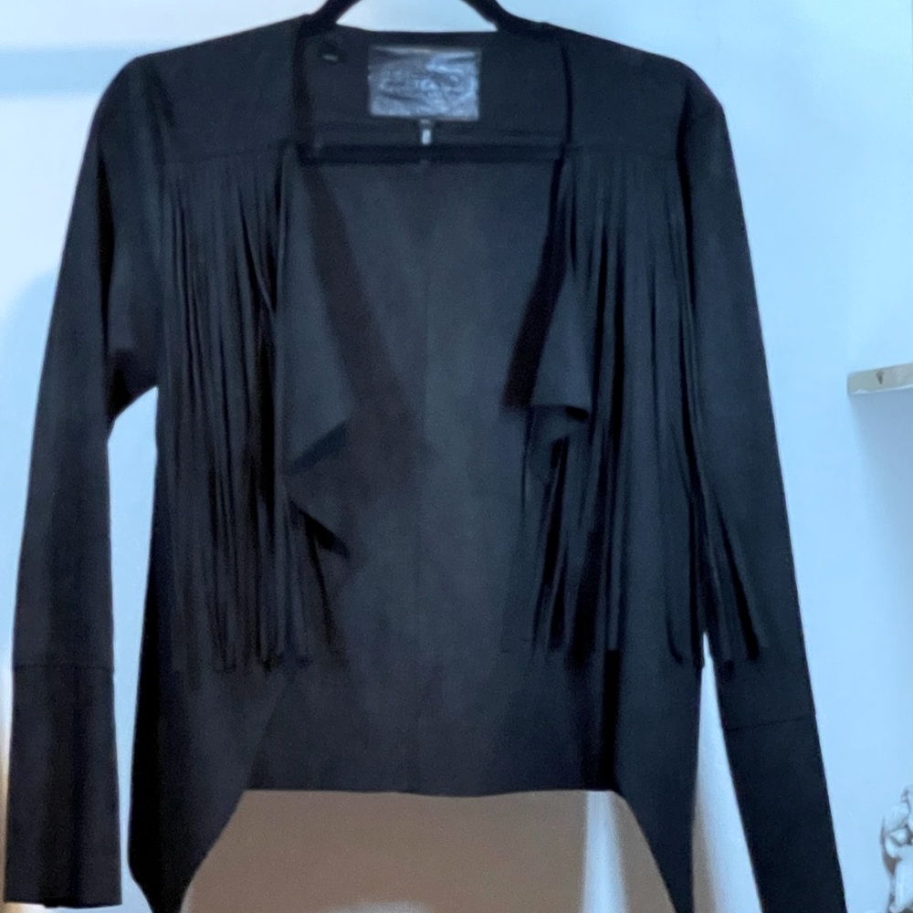 Buffalo David Bitton Suede Fringe Jacket, Size XS